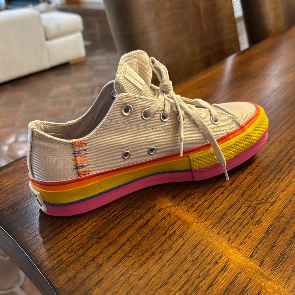 Limited Edition Converse Chuck Taylor Lift Ox Rainbow Platform Shoes, new no tgs